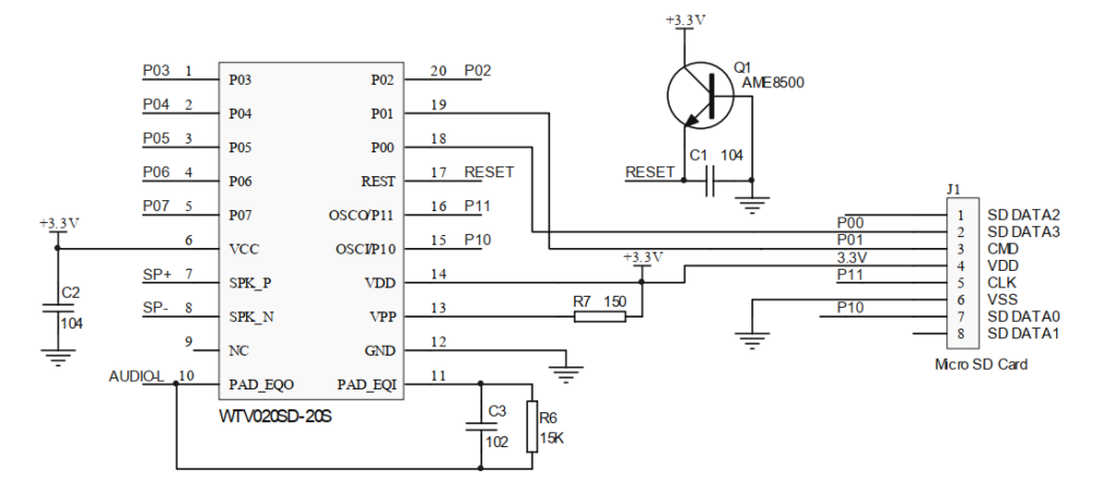WTV020-SD-16P inner circuit