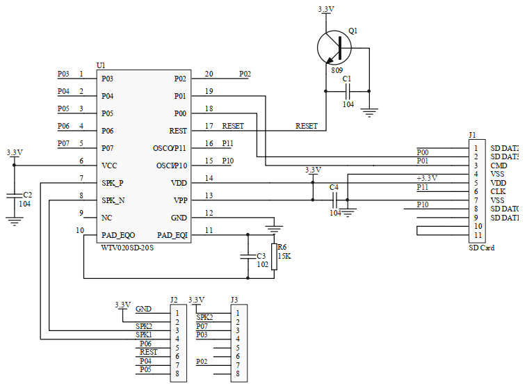 WTV020-SD-20S inner circuit