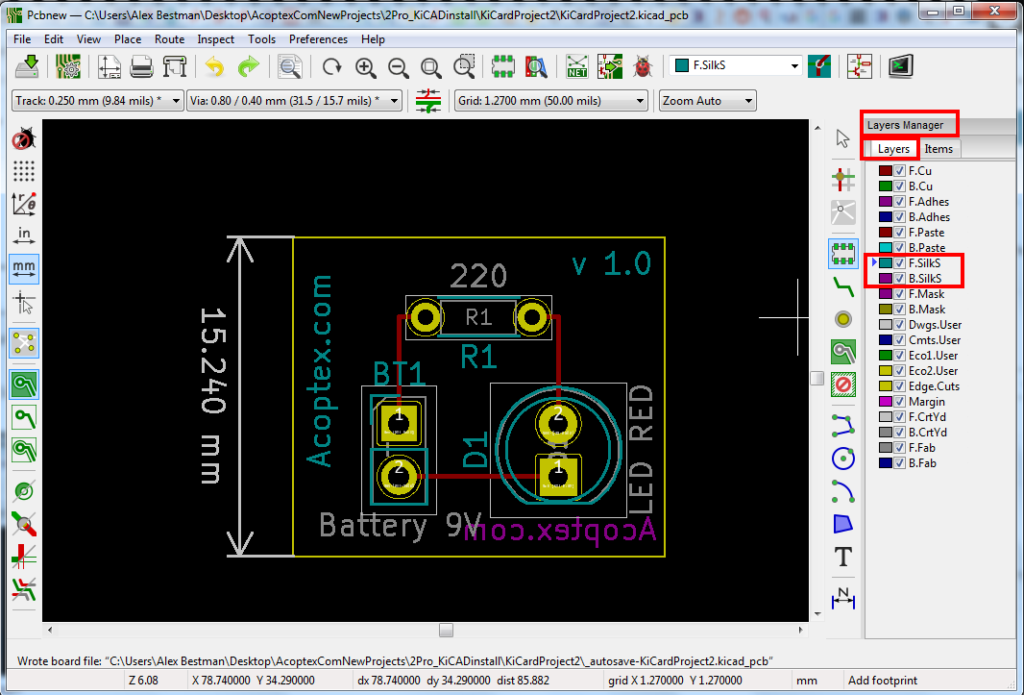 How to add logo or image on the PCB board in KiCad v5